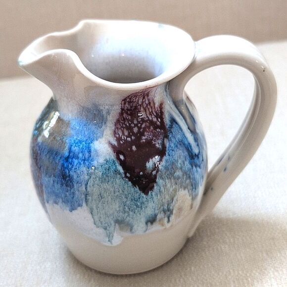 D K Clay North Carolina Stoneware Handmade Small Pitcher/Creamer Artist Signed - Picture 5 of 10